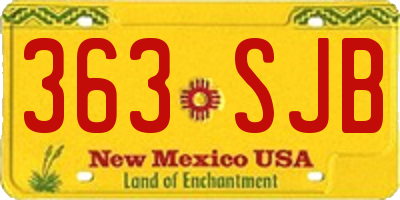 NM license plate 363SJB