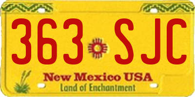 NM license plate 363SJC