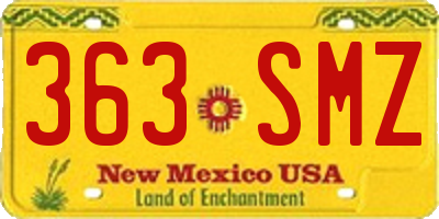 NM license plate 363SMZ