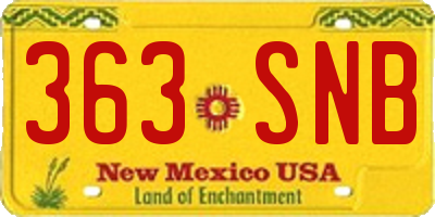 NM license plate 363SNB