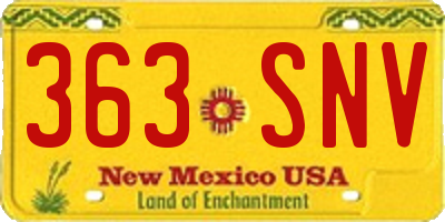 NM license plate 363SNV
