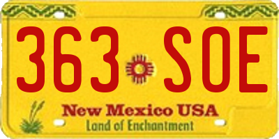 NM license plate 363SOE