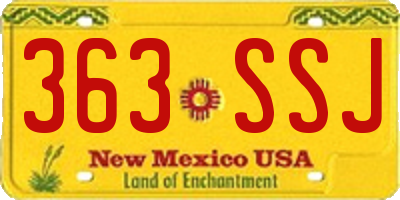NM license plate 363SSJ