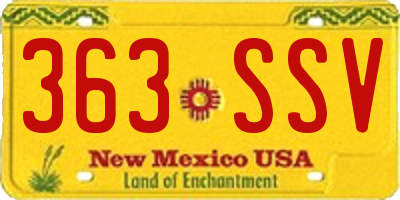 NM license plate 363SSV