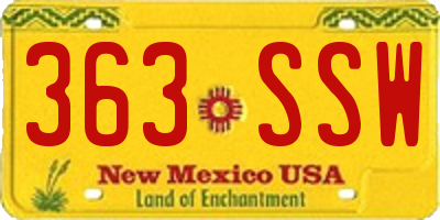 NM license plate 363SSW