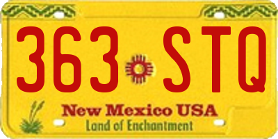 NM license plate 363STQ