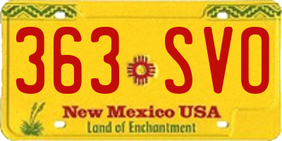 NM license plate 363SVO