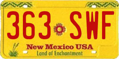 NM license plate 363SWF