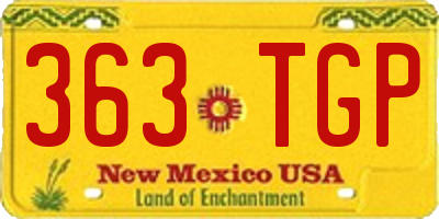 NM license plate 363TGP