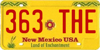 NM license plate 363THE