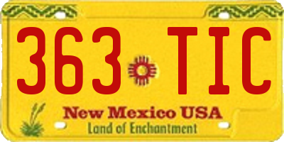 NM license plate 363TIC