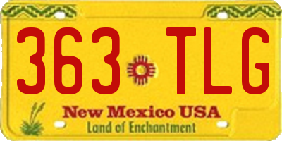 NM license plate 363TLG