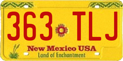 NM license plate 363TLJ