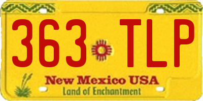 NM license plate 363TLP