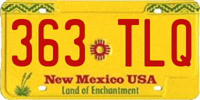 NM license plate 363TLQ