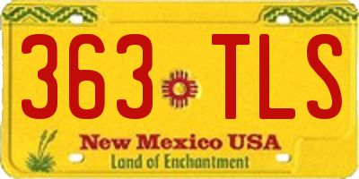 NM license plate 363TLS