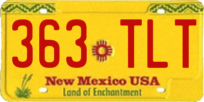 NM license plate 363TLT