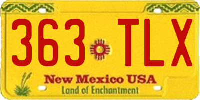 NM license plate 363TLX