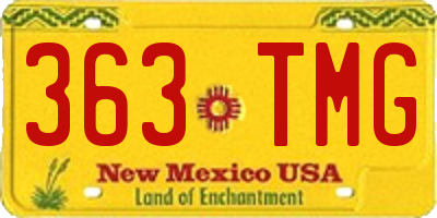 NM license plate 363TMG