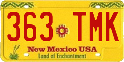 NM license plate 363TMK