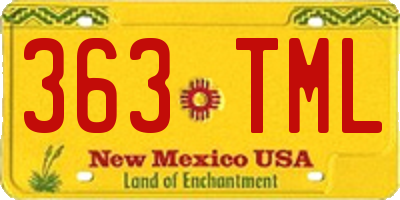 NM license plate 363TML