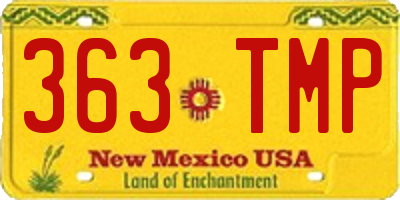 NM license plate 363TMP