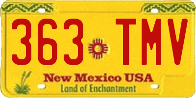 NM license plate 363TMV