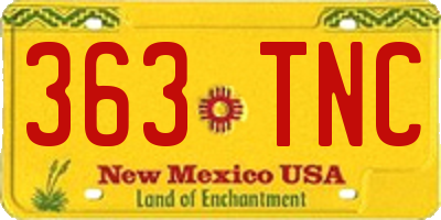 NM license plate 363TNC