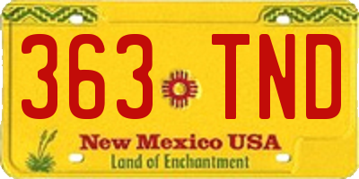 NM license plate 363TND