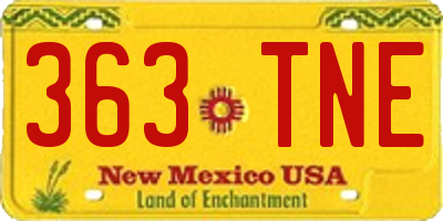 NM license plate 363TNE