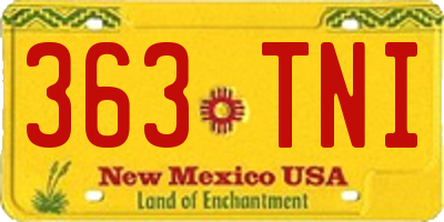 NM license plate 363TNI