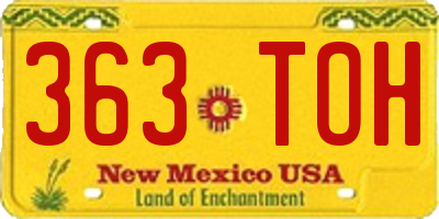 NM license plate 363TOH