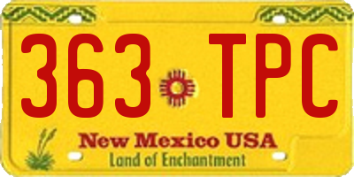 NM license plate 363TPC