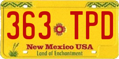 NM license plate 363TPD