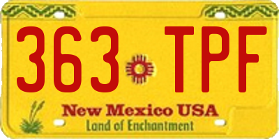 NM license plate 363TPF