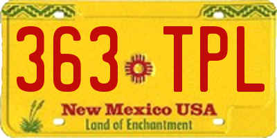 NM license plate 363TPL