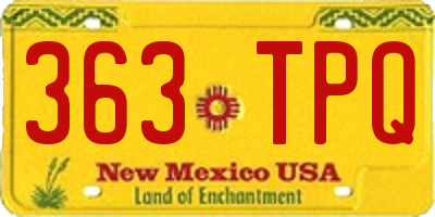 NM license plate 363TPQ