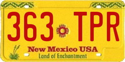 NM license plate 363TPR