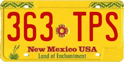 NM license plate 363TPS