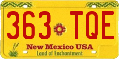 NM license plate 363TQE