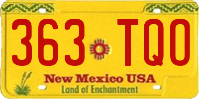 NM license plate 363TQO