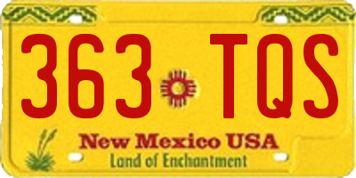 NM license plate 363TQS