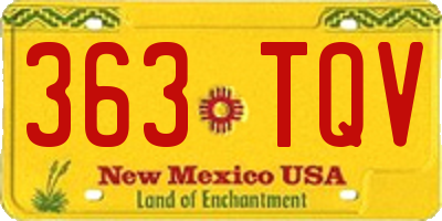 NM license plate 363TQV