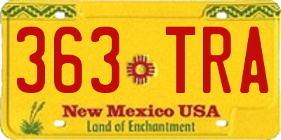 NM license plate 363TRA