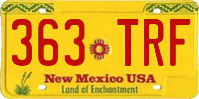 NM license plate 363TRF