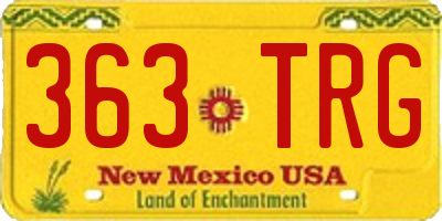 NM license plate 363TRG