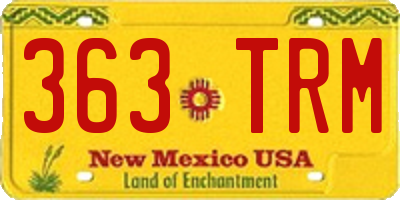 NM license plate 363TRM