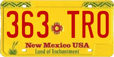 NM license plate 363TRO