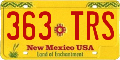 NM license plate 363TRS