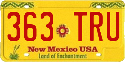 NM license plate 363TRU